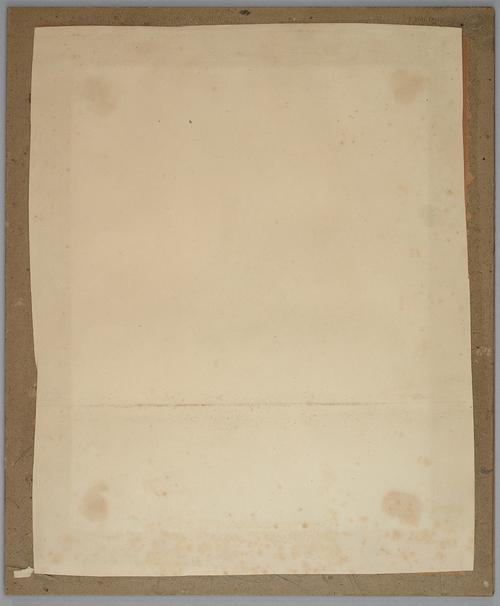 Plain beige rectangular sheet of paper, affixed to a darker brown rectangular mat.
