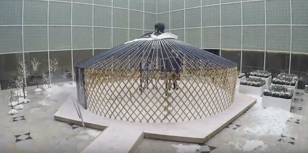 Behind the Scenes: Installation of the Mongolian Yurt