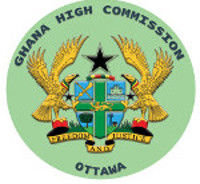 Ghanaian Coat of Arms surrounded by the words: “Ghana High Commission Ottawa”