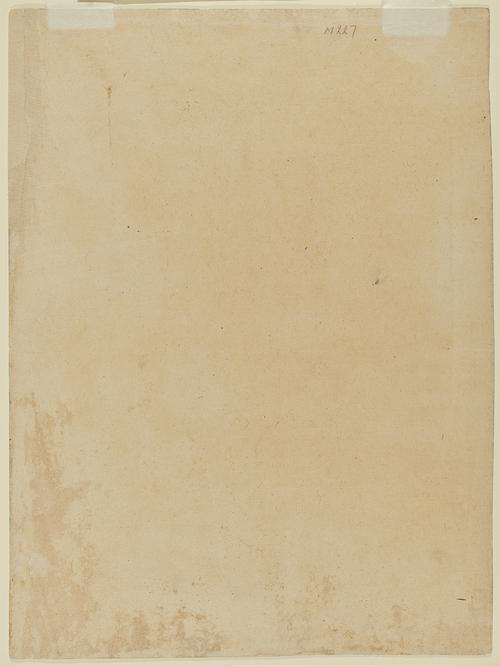 Plain beige paper with two tape hinge marks near the corners of the top edge.