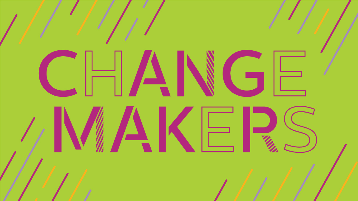 The Changemakers logo on a green background.