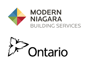 Modern Niagara logo and Ontario Government logo